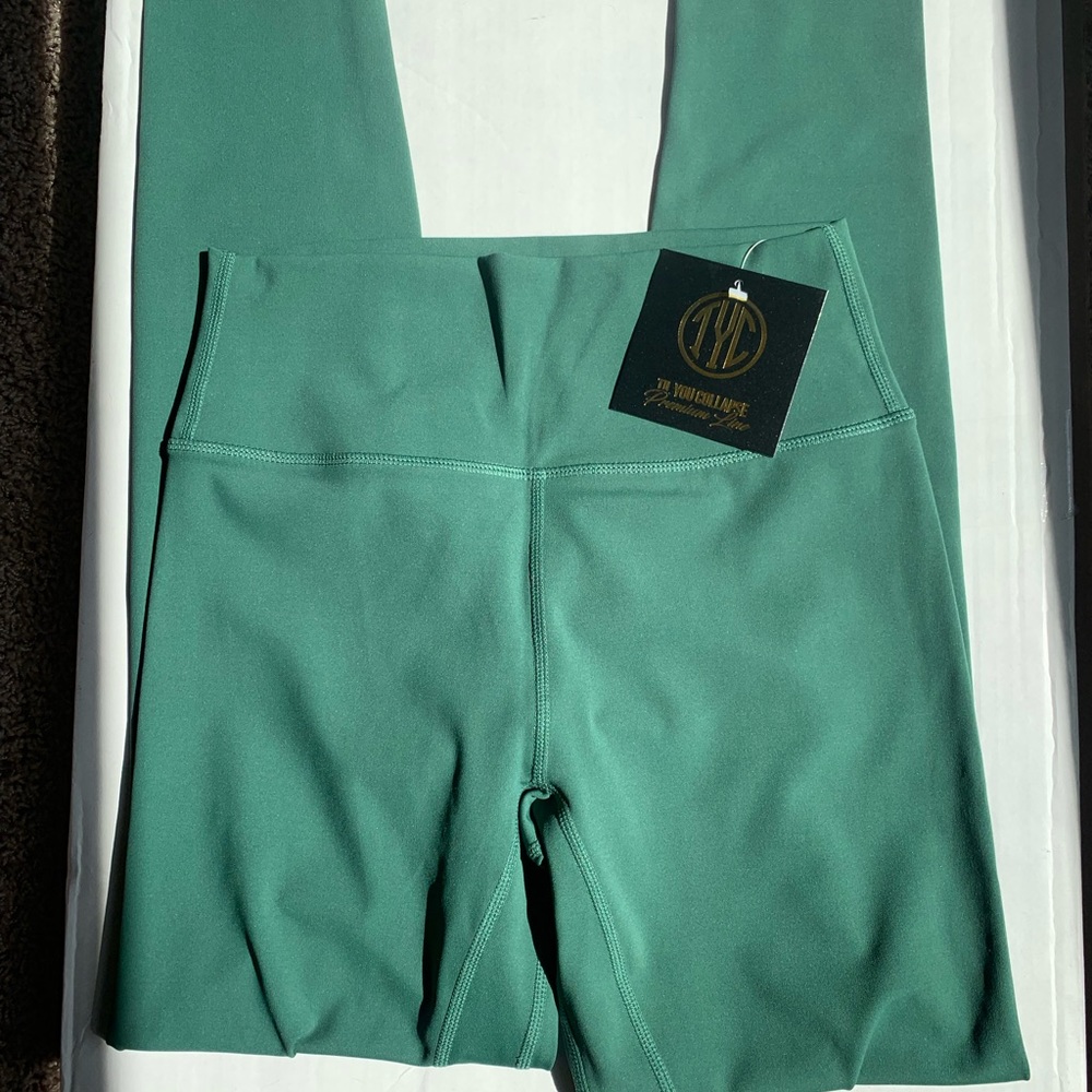 Til you collapse forest green leggings